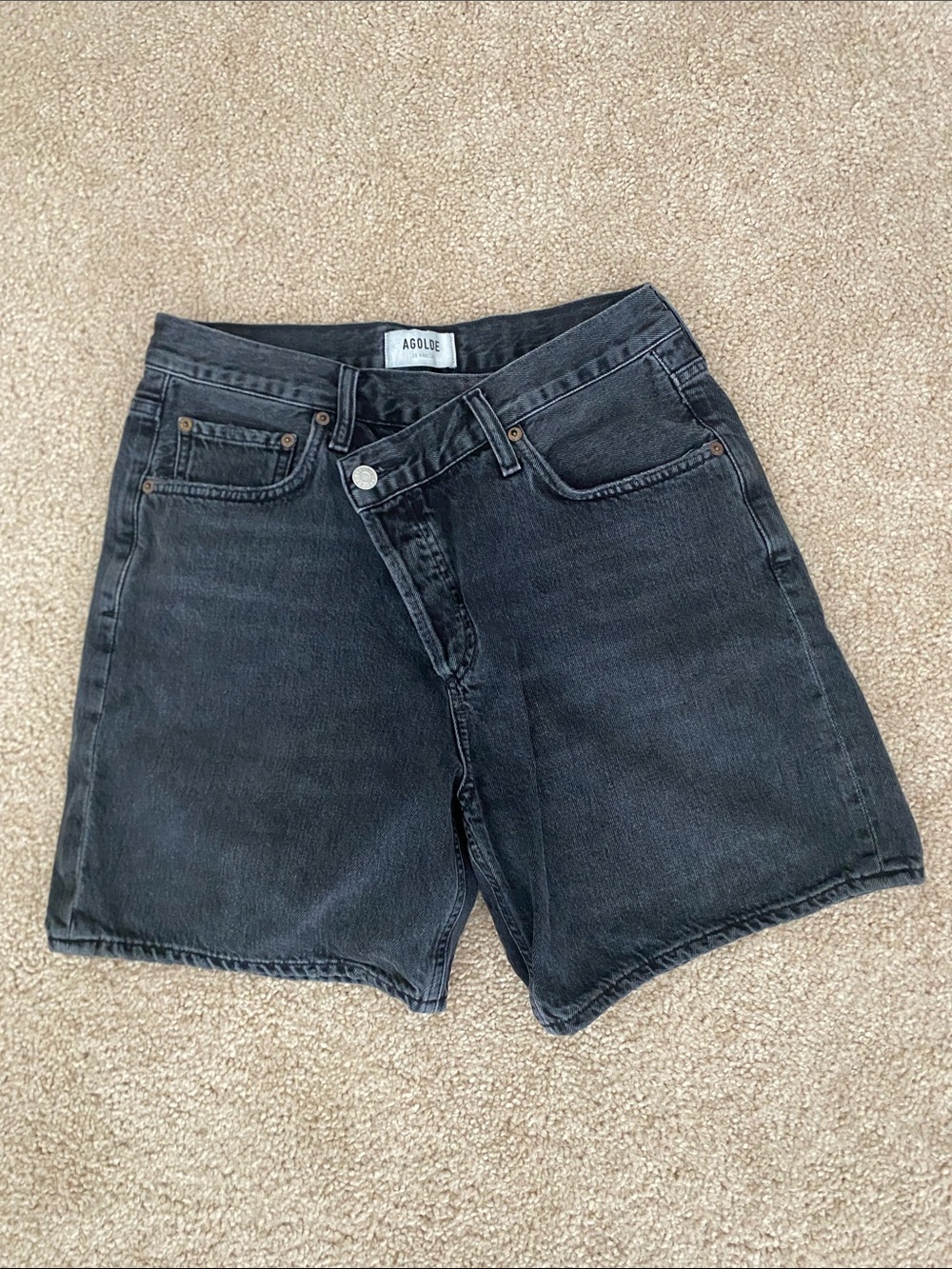 AGOLDE Black High-Rise Jean Shorts